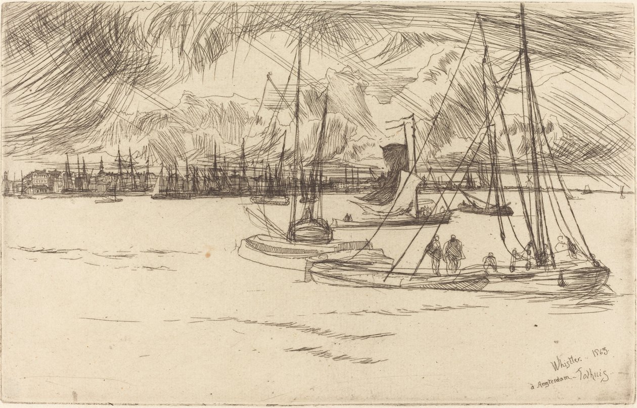 Amsterdam od Tolhuis od James Abbott McNeill Whistler