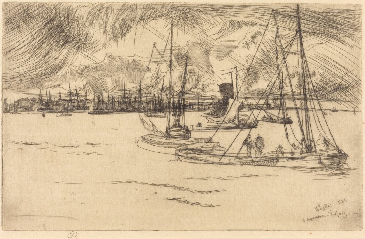 Amsterdam od Tolhuisu od James McNeill Whistler