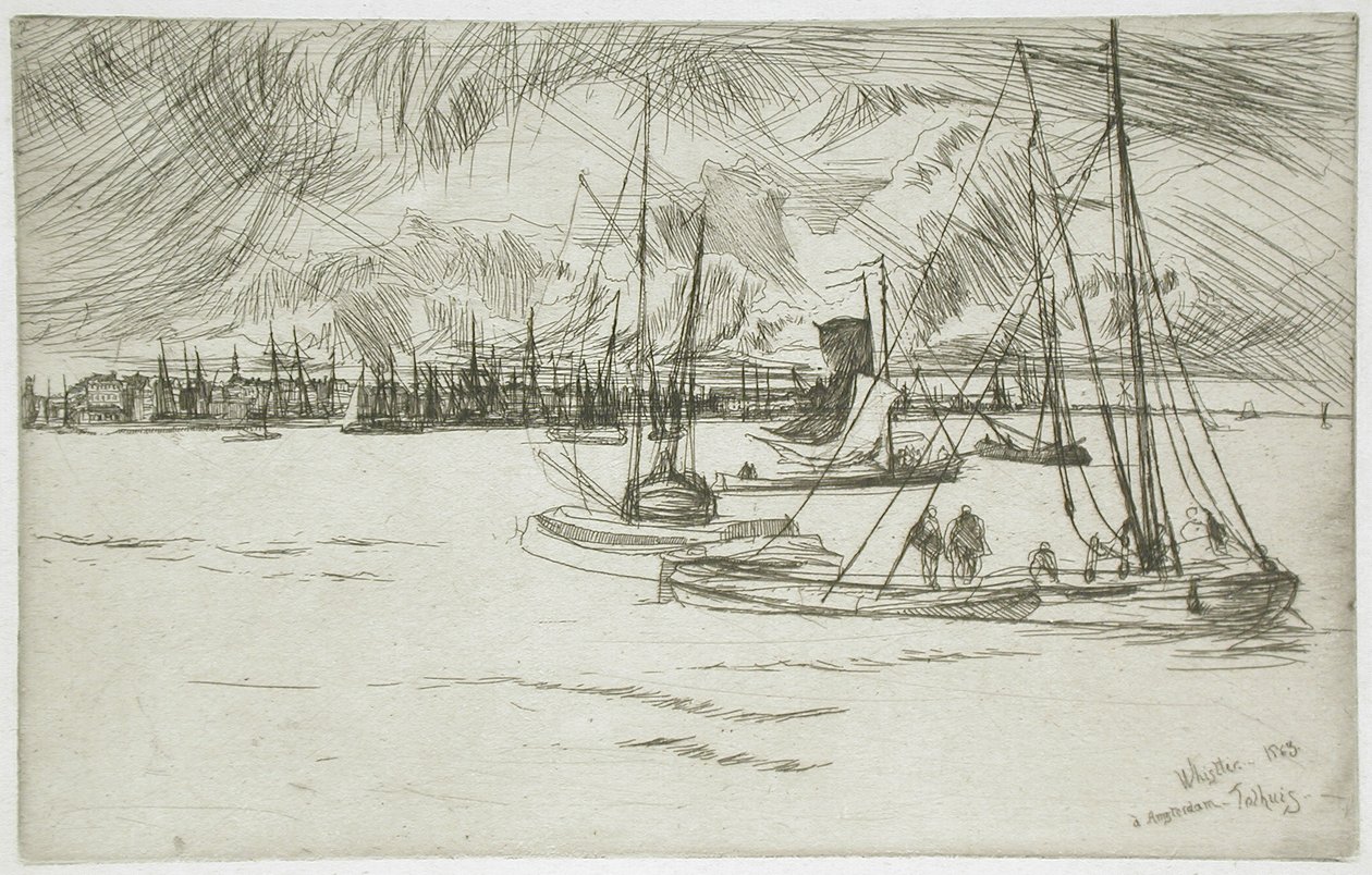 Amsterdam od Tolhuisu od James McNeill Whistler