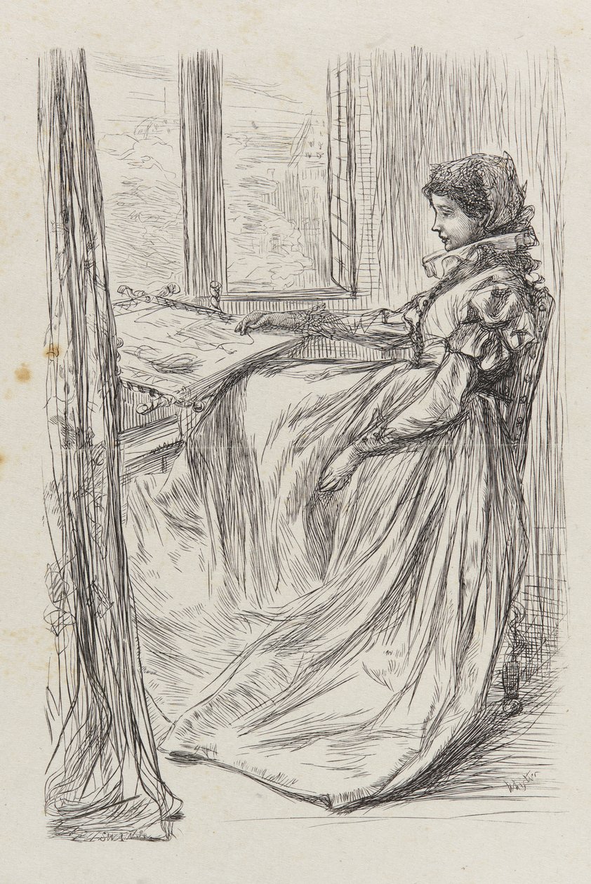 Ilustrace k <em>Ráno před masakrem svatého Bartoloměje</em> od James Abbott McNeill Whistler