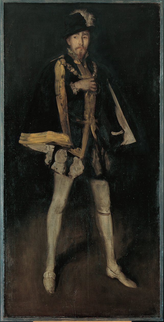 Kompozice v černé, č. 3: Sir Henry Irving jako Filip II. Španělský od James McNeill Whistler