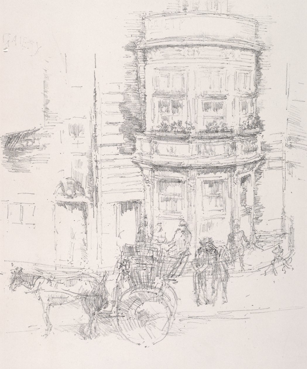 Zadní část divadla Gaiety Theatre od James McNeill Whistler