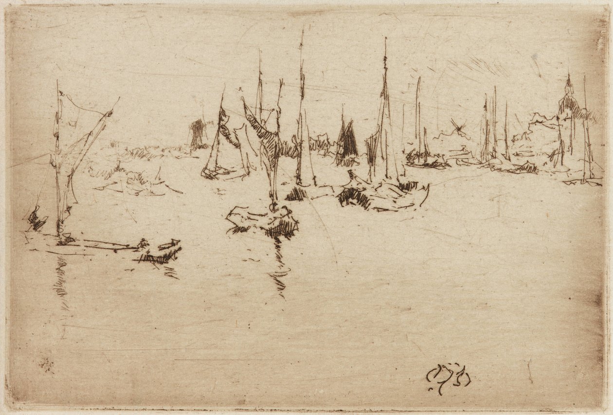Čluny, Dordrecht od James Abbott McNeill Whistler