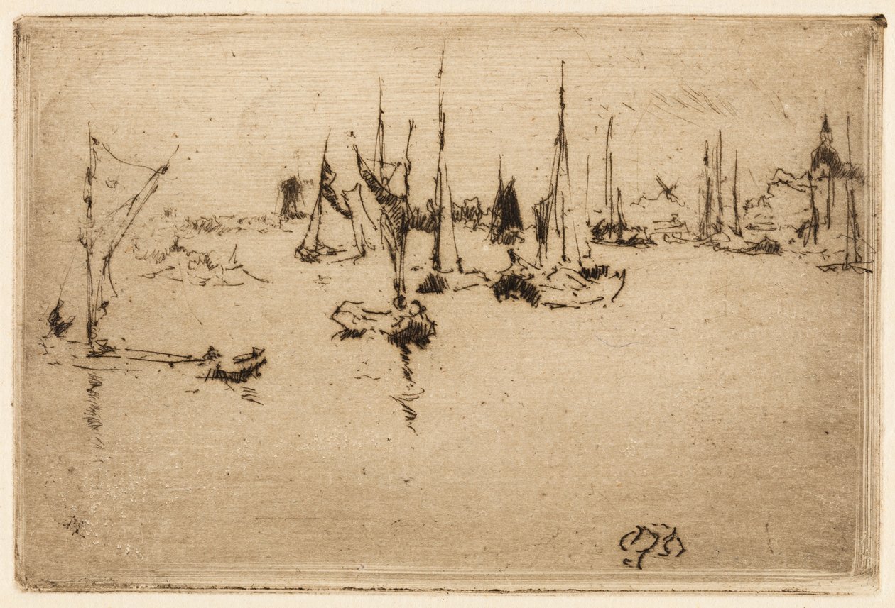 Čluny, Dordrecht od James Abbott McNeill Whistler