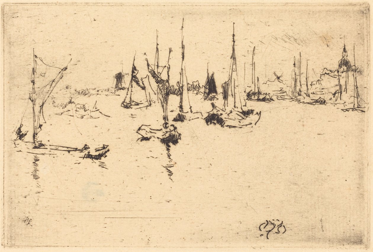 Lodě, Dordrecht od James McNeill Whistler