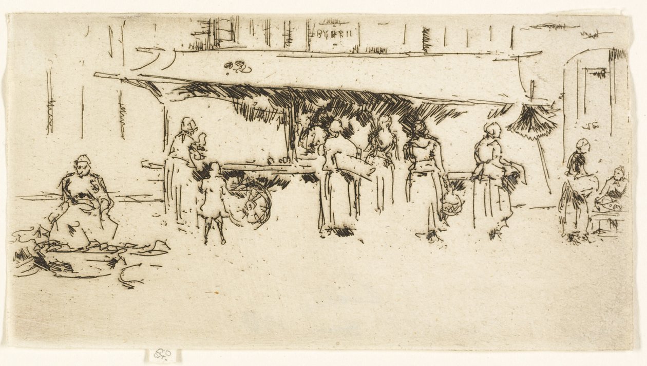 Booth, Market Place, Loches od James Abbott McNeill Whistler