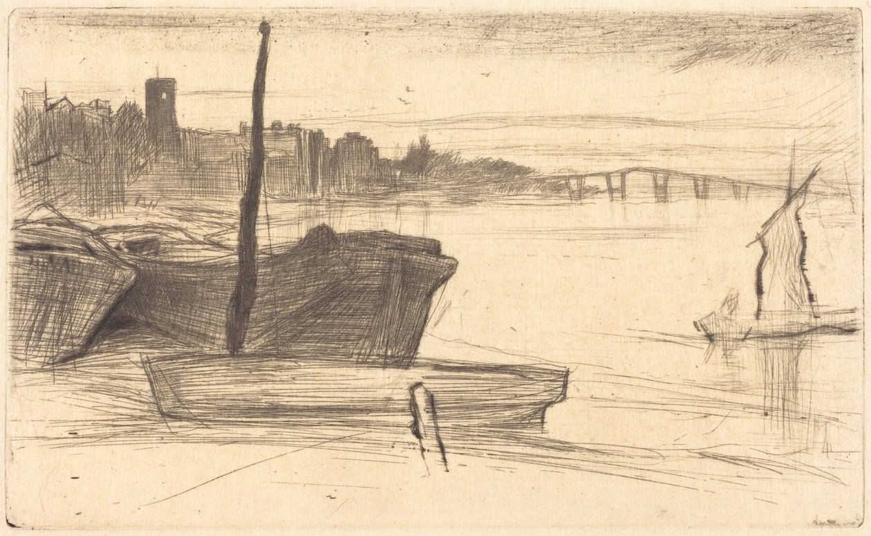Most Chelsea a kostel od James McNeill Whistler
