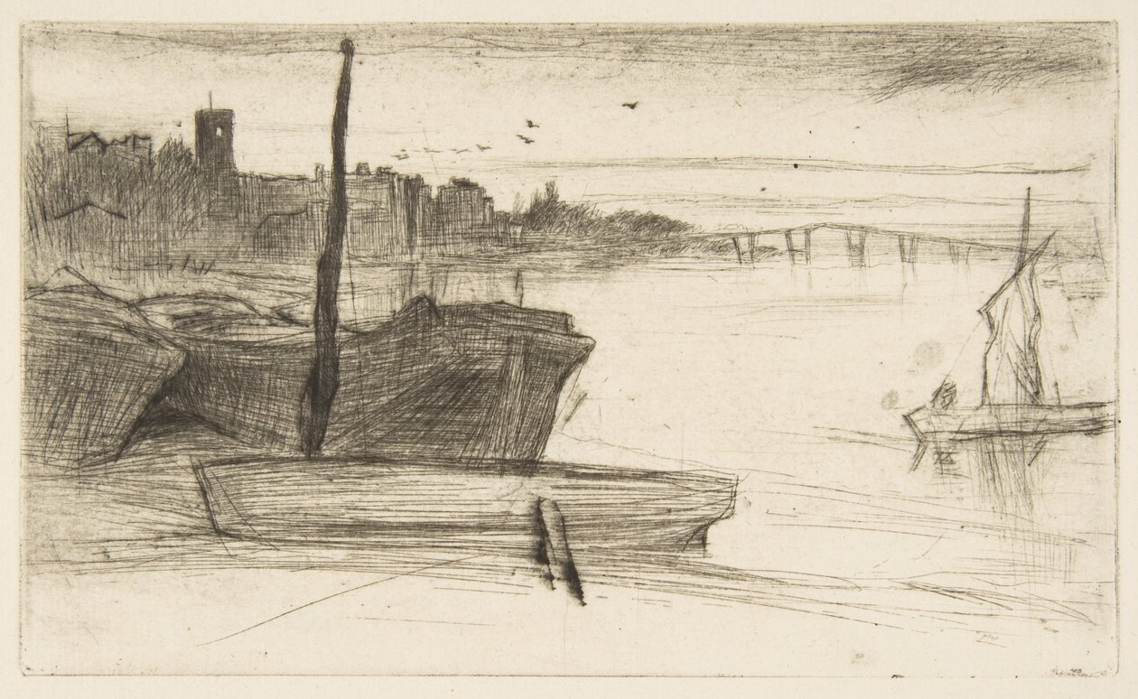 Most Chelsea a kostel od James McNeill Whistler