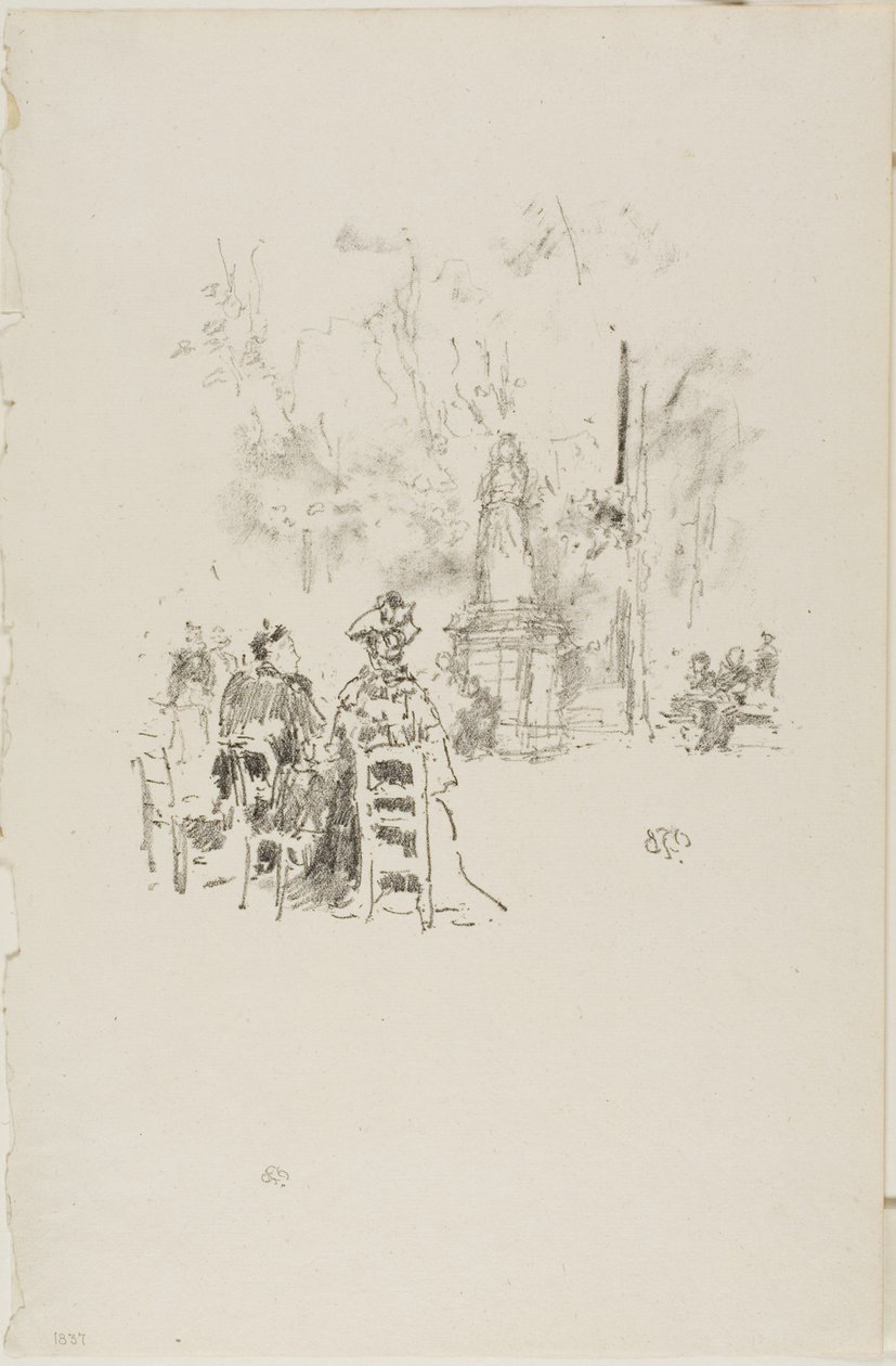 Rozhovor pod sochou, Lucemburské zahrady od James Abbott McNeill Whistler