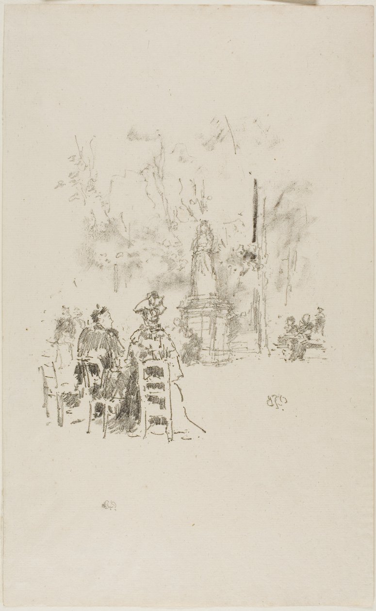 Rozhovor pod sochou, Lucemburské zahrady od James Abbott McNeill Whistler