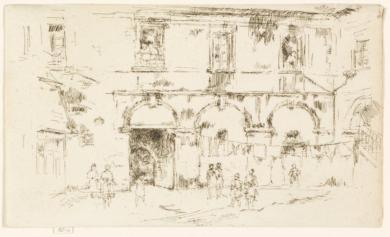 Dvůr kláštera svatého Augustina, Bourges od James Abbott McNeill Whistler