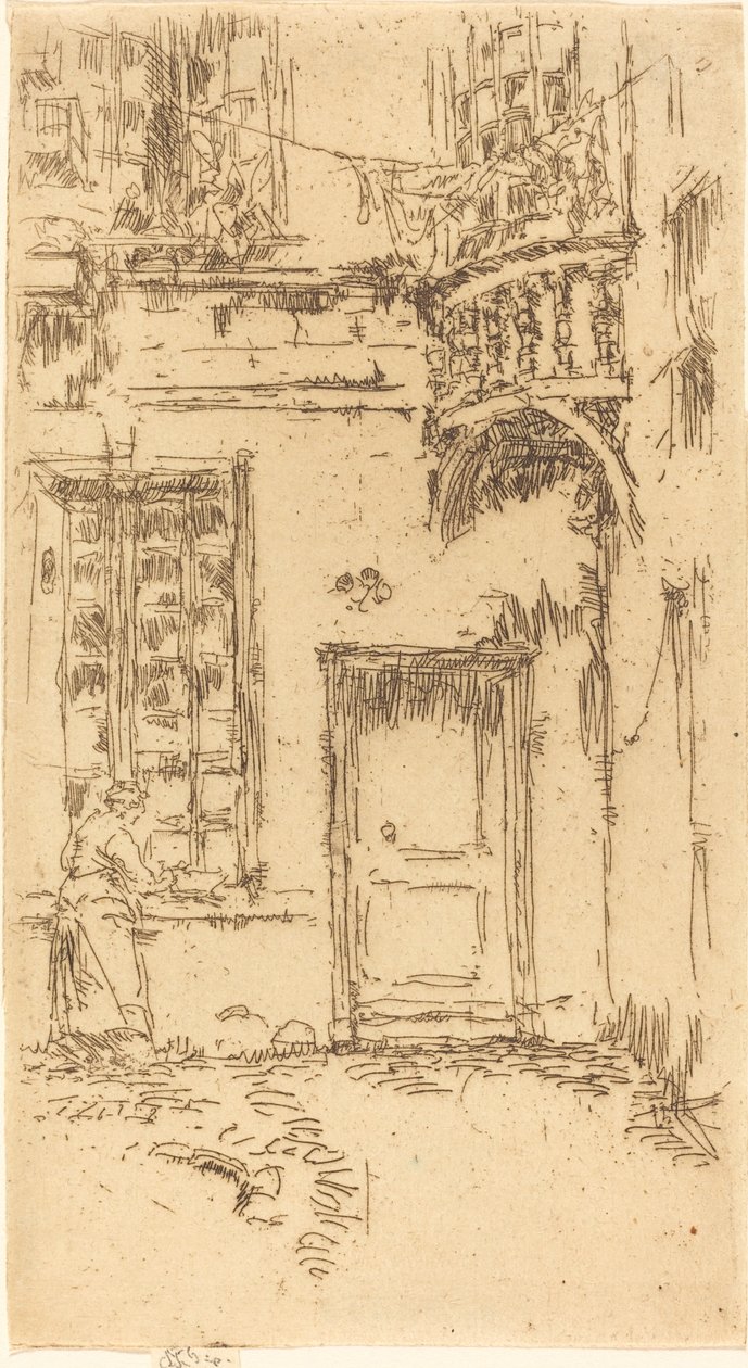 Courtyard, Rue P.L. Kurýr od James Abbott McNeill Whistler