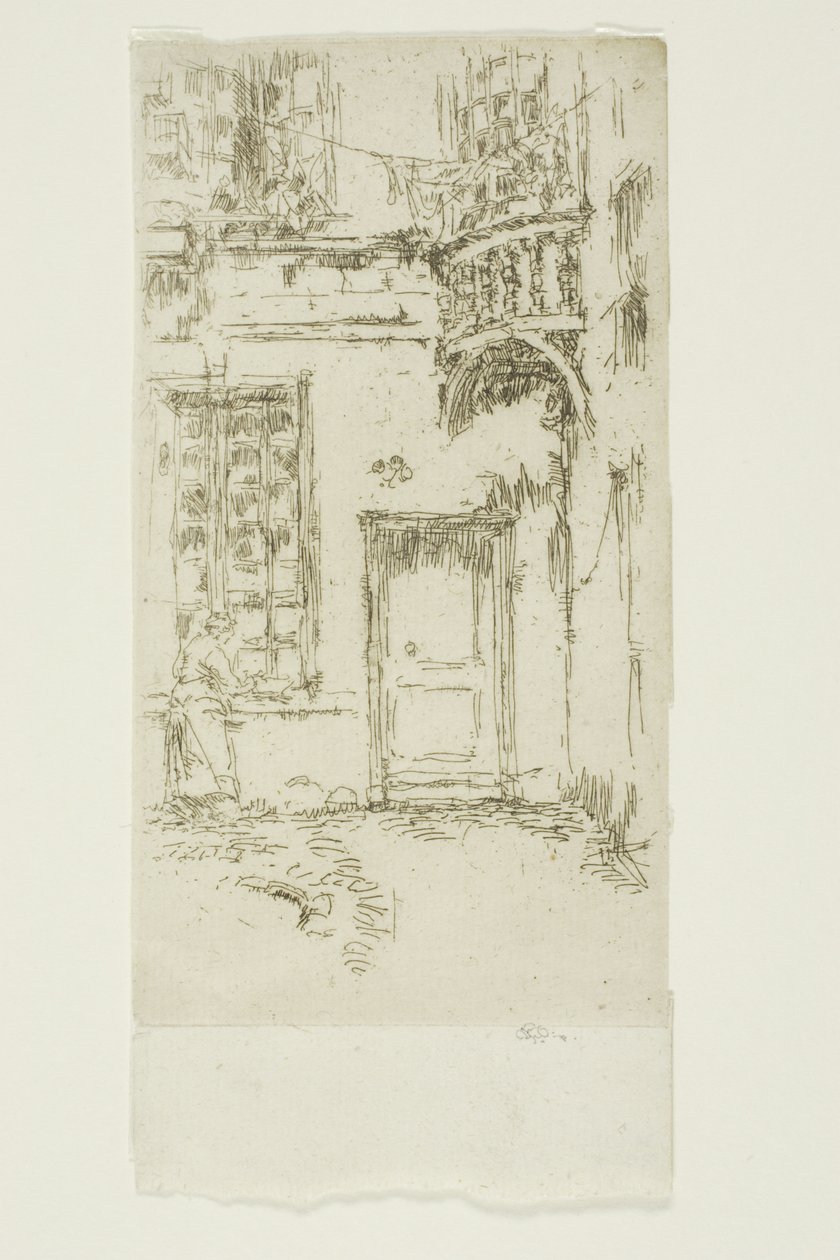 Courtyard, Rue P. L. Courier, Tours od James Abbott McNeill Whistler
