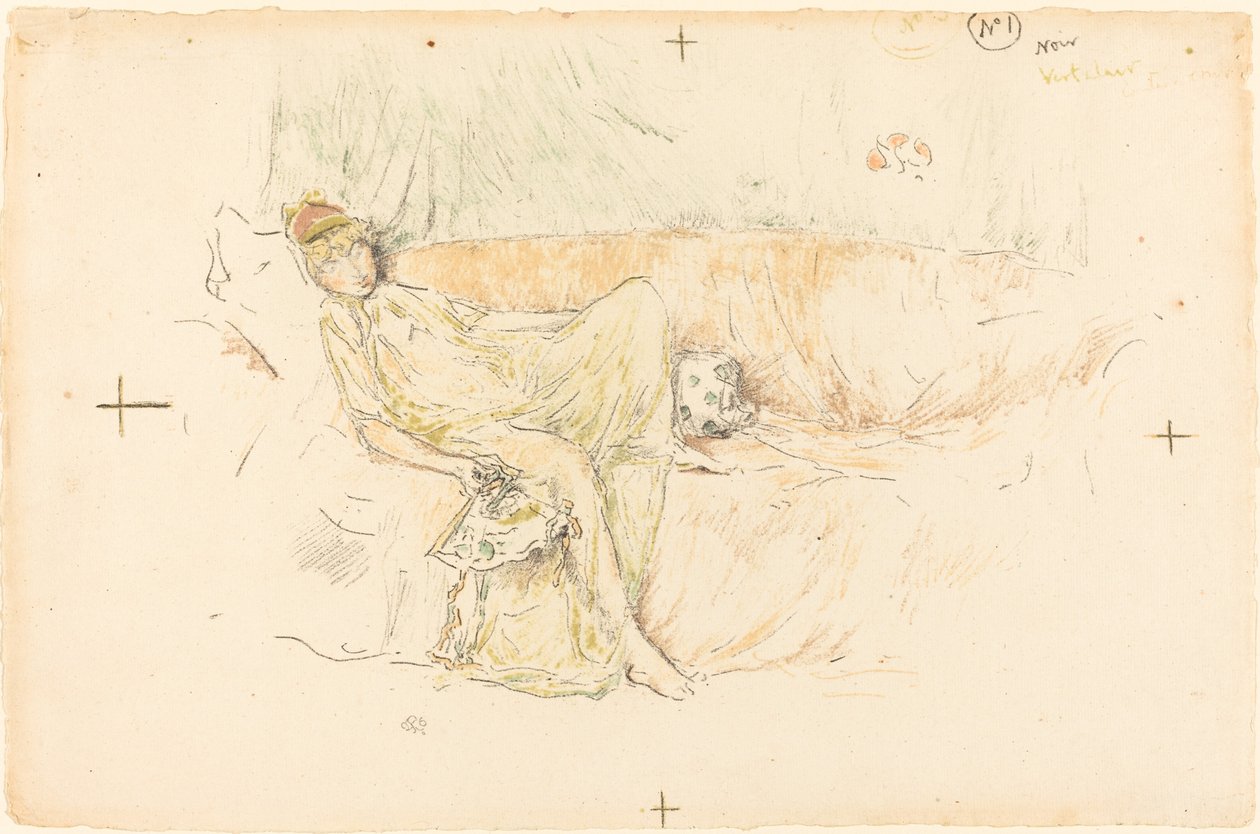 Zahalená postava, ležící od James Abbott McNeill Whistler