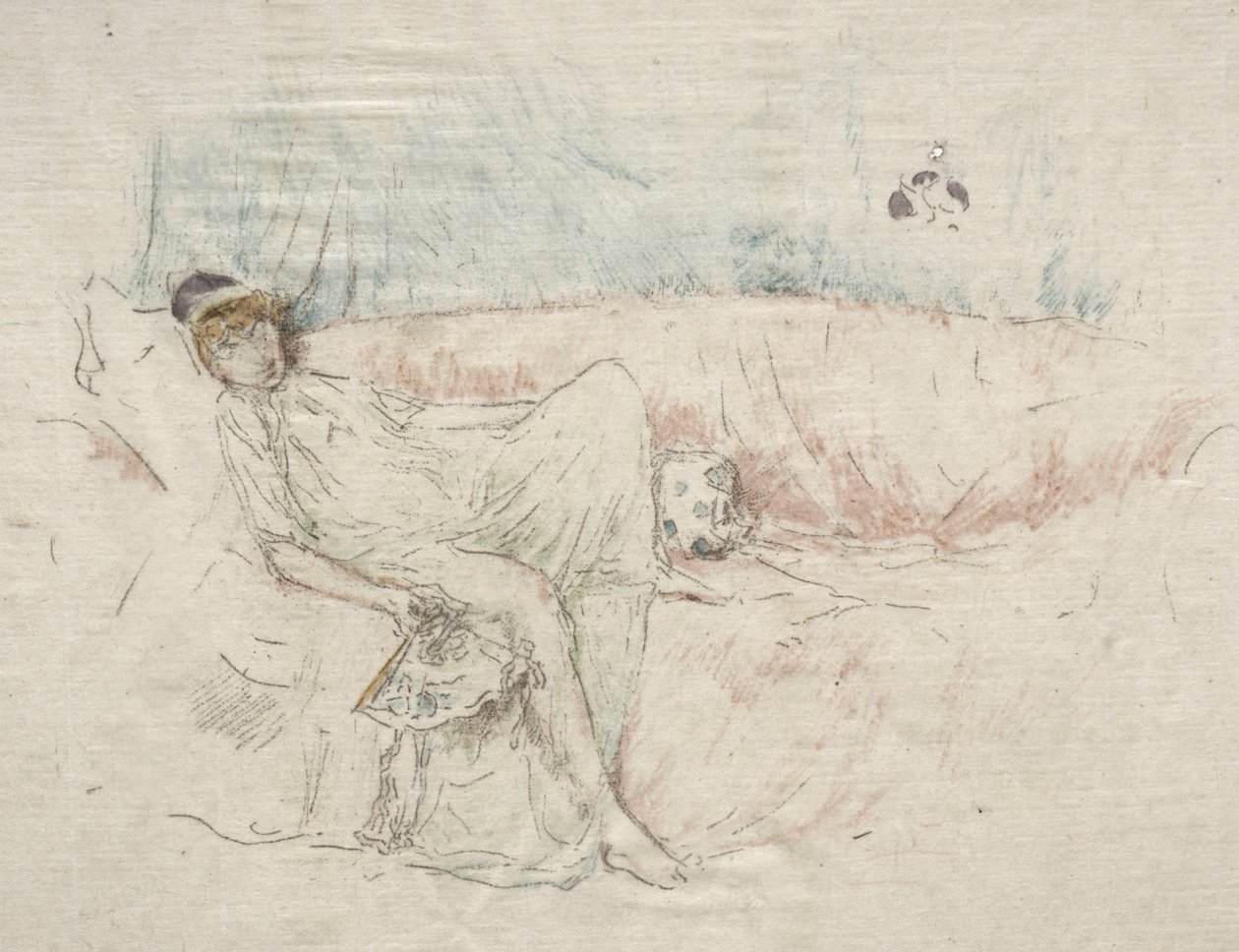 Ležící postava s drapérií od James McNeill Whistler