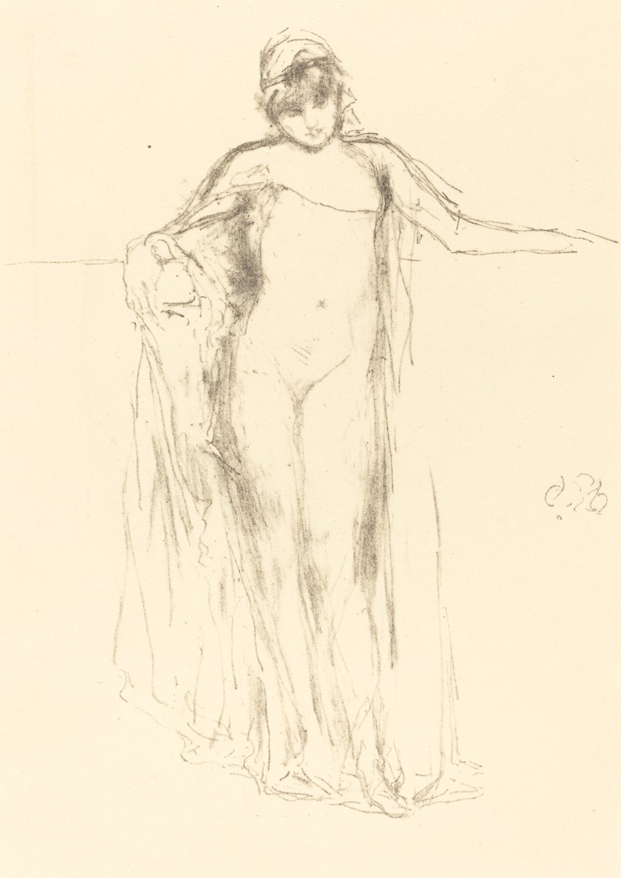 Zahalený model, stojící od James Abbott McNeill Whistler