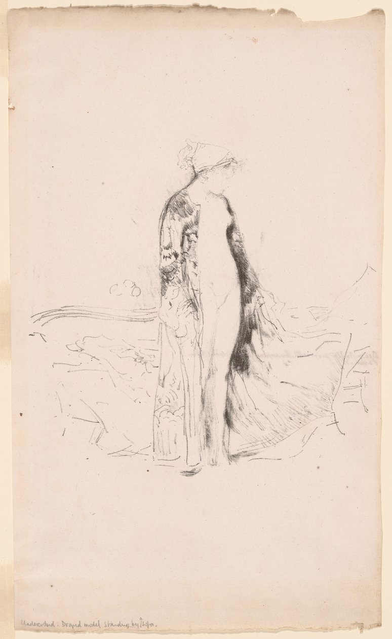 Zahalená modelka, stojící u pohovky od James Abbott McNeill Whistler