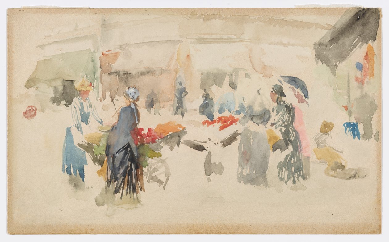 Květinový trh: Dieppe od James Abbott McNeill Whistler