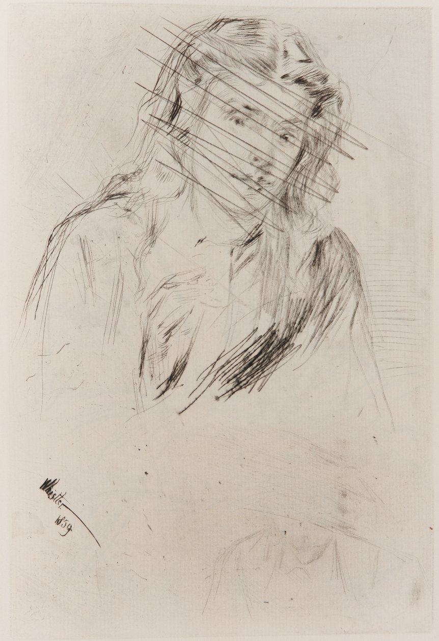 Ohnutá hlava Fumette od James Abbott McNeill Whistler