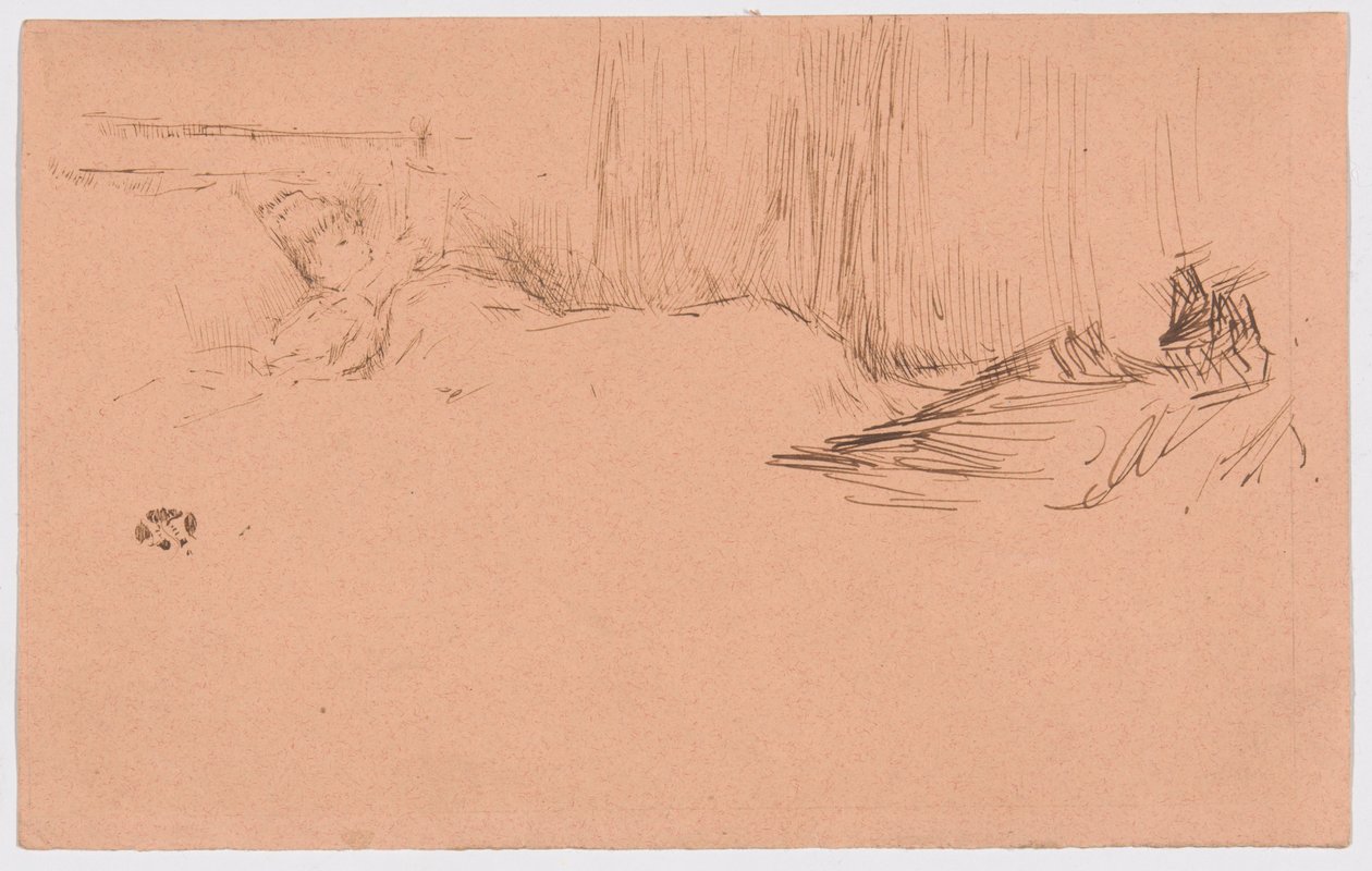 Dívka čtení v posteli od James McNeill Whistler