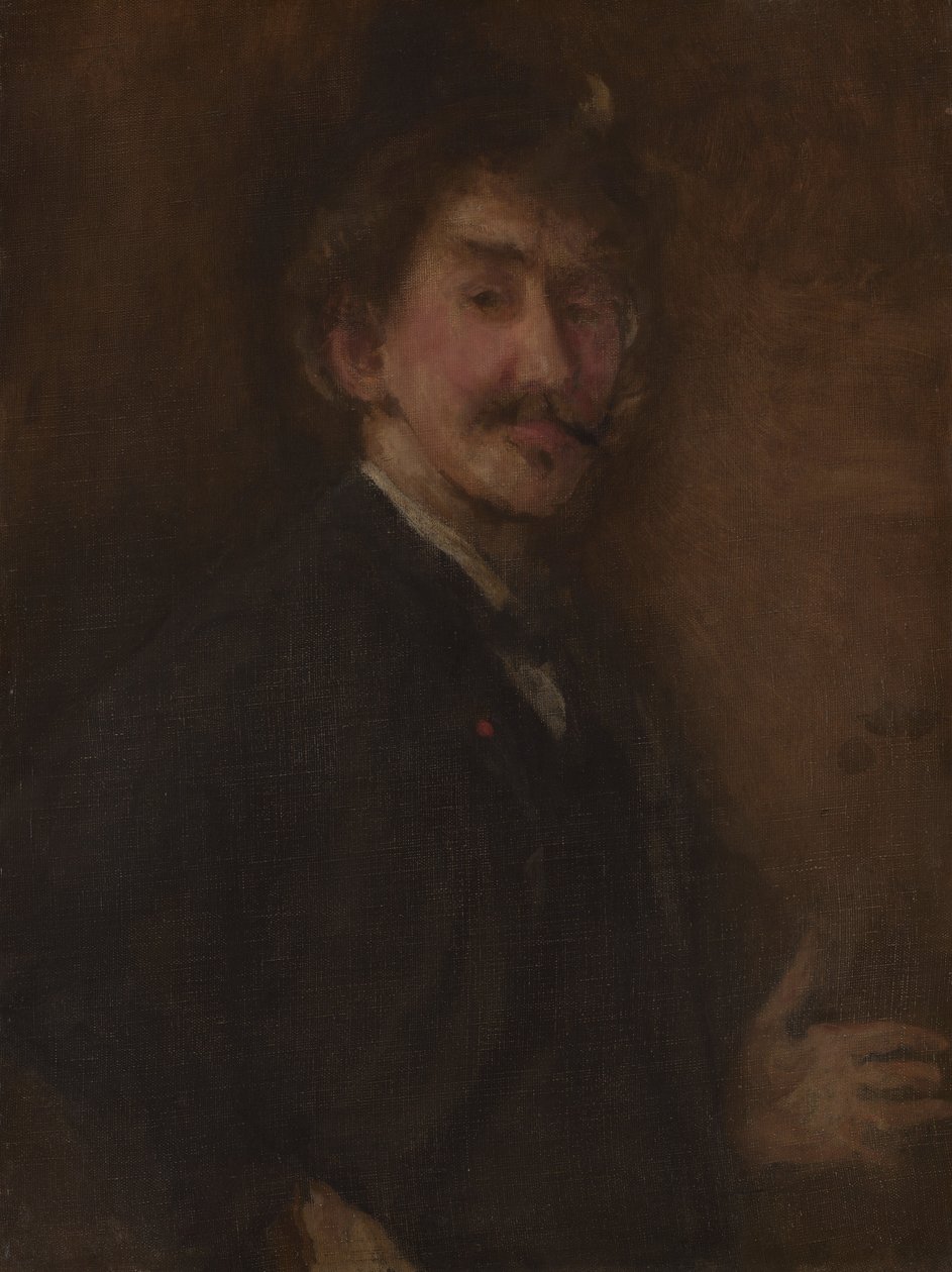 Zlatá a hnědá: autoportrét od James McNeill Whistler