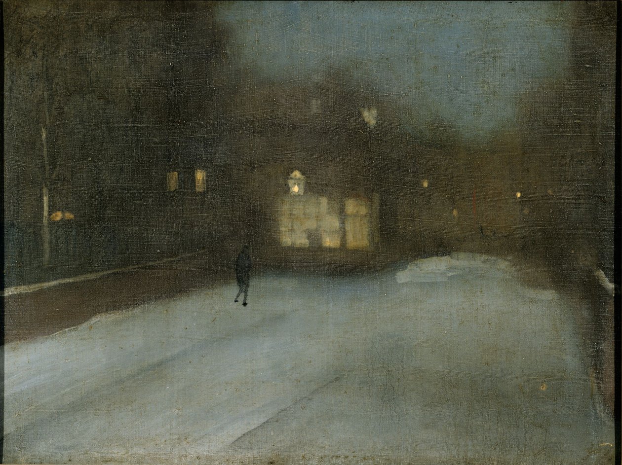 Šedá a zlatá - sníh v Chelsea od James Abbott McNeill Whistler