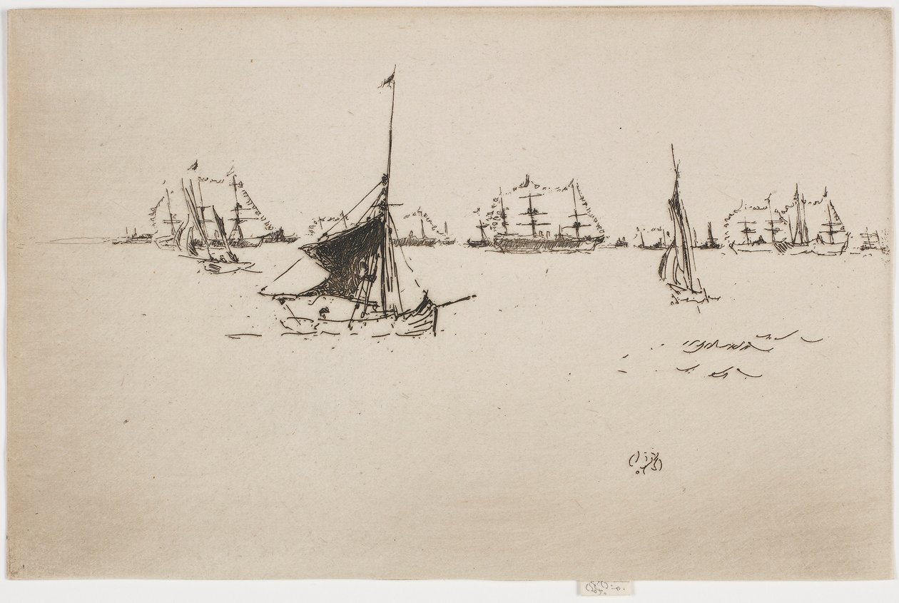 Flotila Jejího Veličenstva: Večer od James Abbott McNeill Whistler