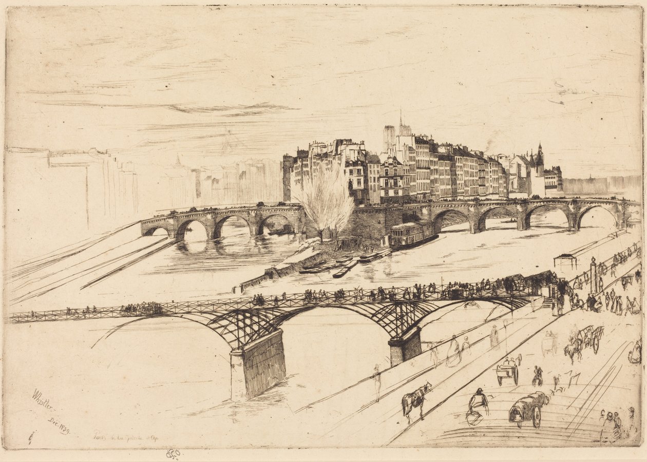 Île de la Cité, Paříž od James McNeill Whistler