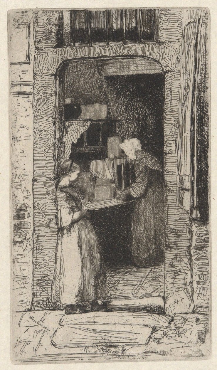 Prodavačka hořčice, z francouzského souboru (Dvanáct leptů podle přírody) od James McNeill Whistler
