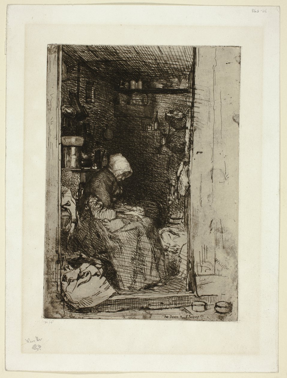 La Vieille aux Loques (Stará žena s hadry) od James Abbott McNeill Whistler