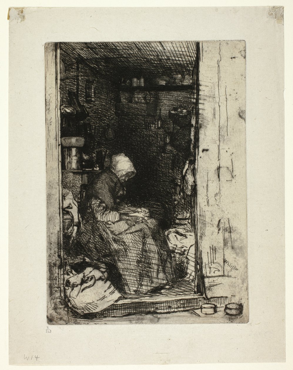 La Vieille aux Loques (Stará žena s hadry) od James Abbott McNeill Whistler