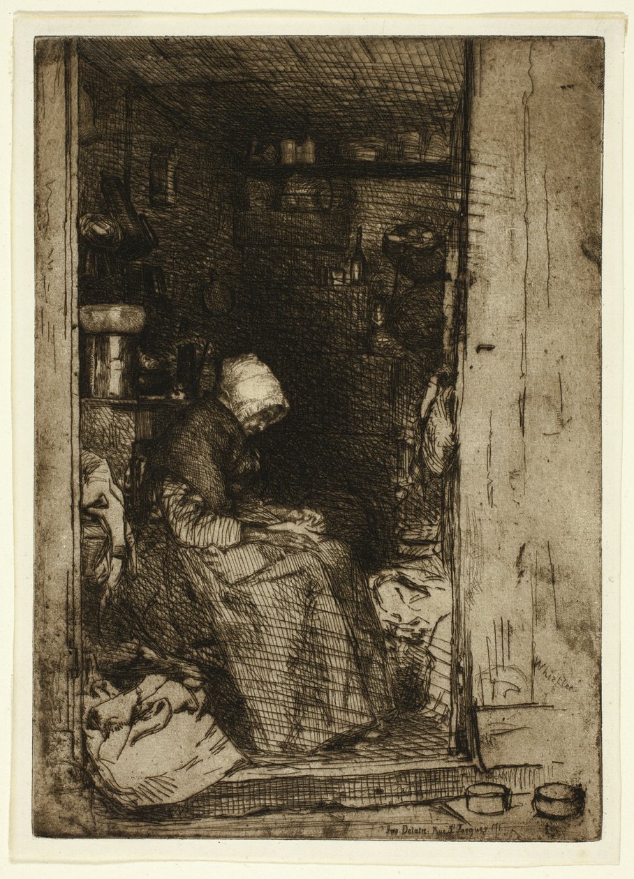 La Vieille aux Loques (Stará žena s hadry) od James Abbott McNeill Whistler