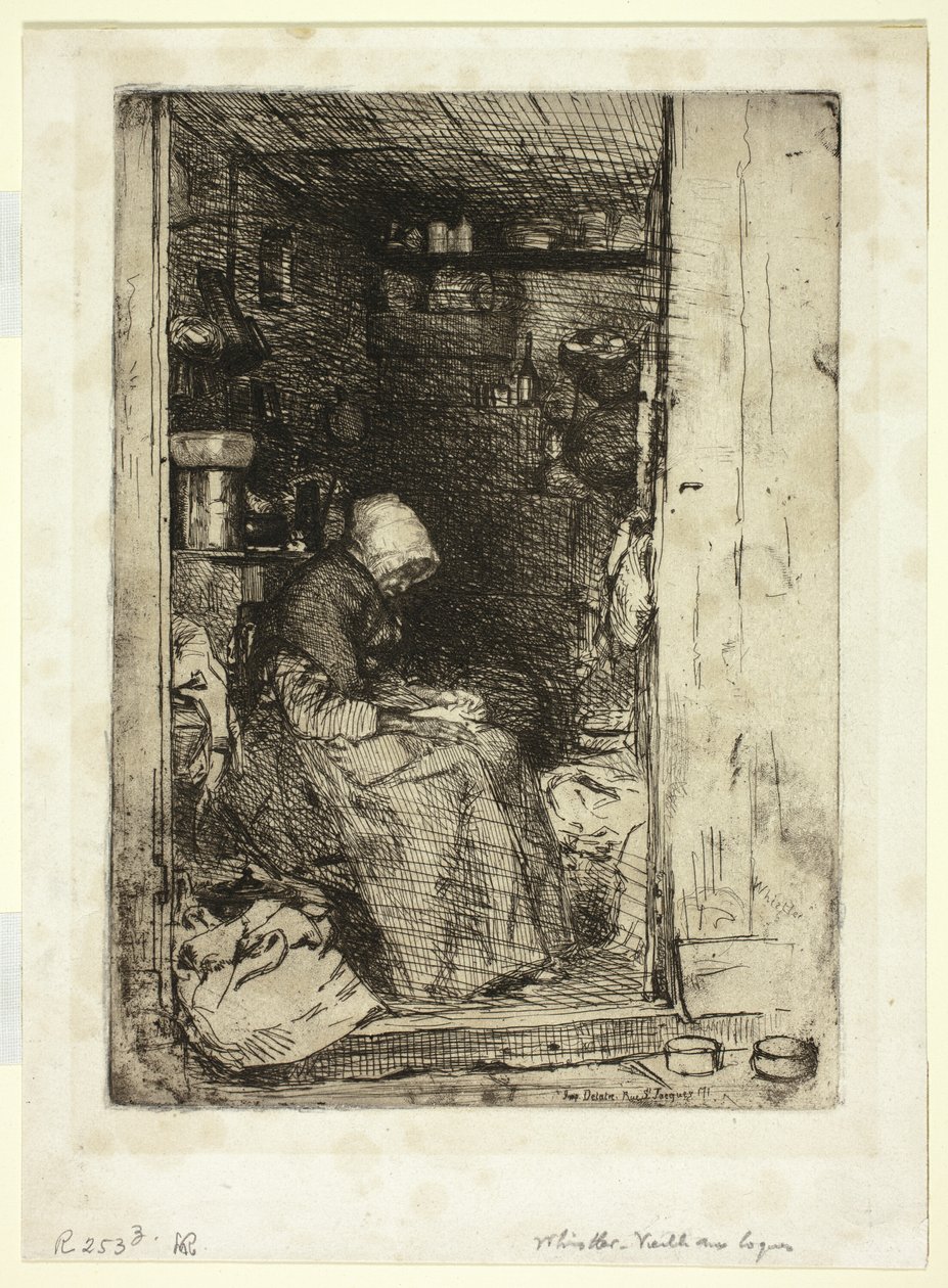 La Vieille aux Loques (Stará žena s hadry) od James Abbott McNeill Whistler