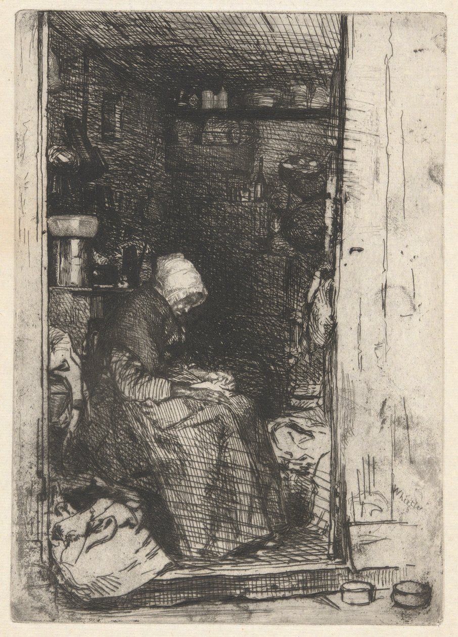 La Vielle aux Loques, z francouzského souboru (Douze Eaux-Fortes d od James Abbott McNeill Whistler