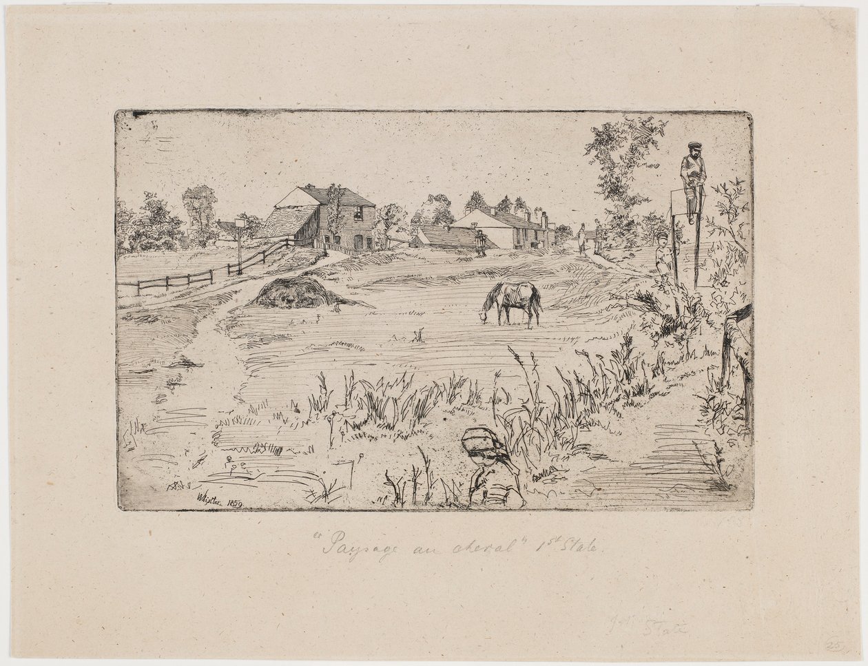 Krajina s koňmi od James Abbott McNeill Whistler