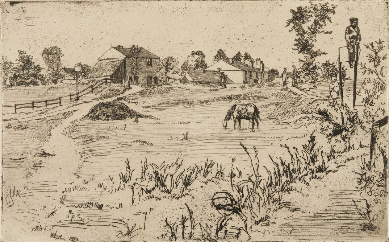 Krajina s koňmi od James Abbott McNeill Whistler