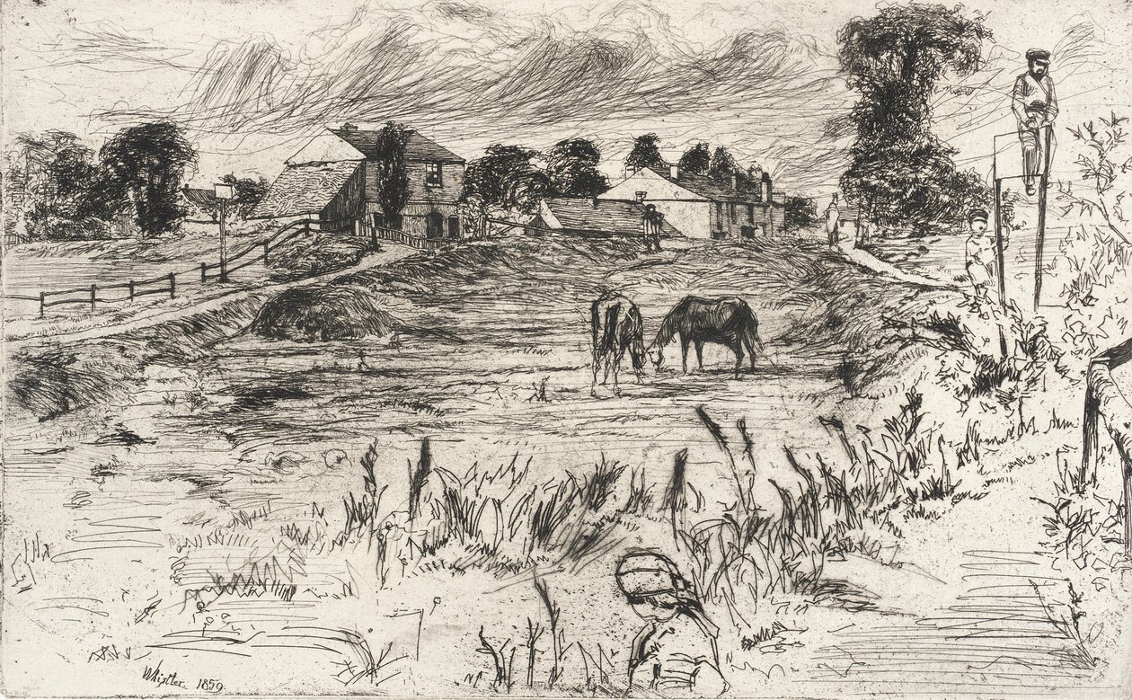 Krajina s koňmi od James McNeill Whistler