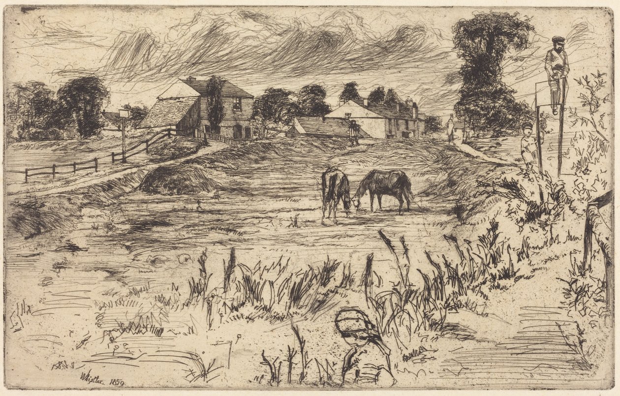 Krajina s koňmi od James McNeill Whistler