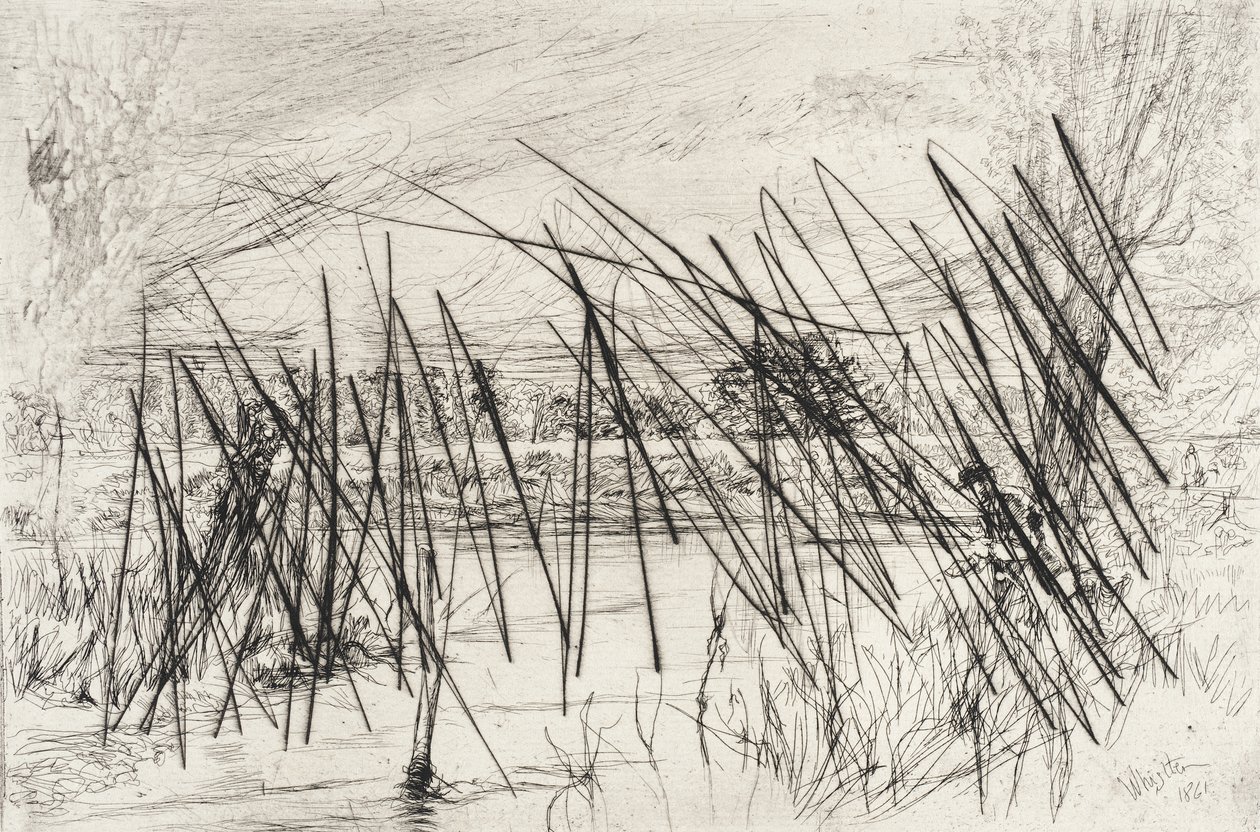 Krajina s rybářem od James McNeill Whistler