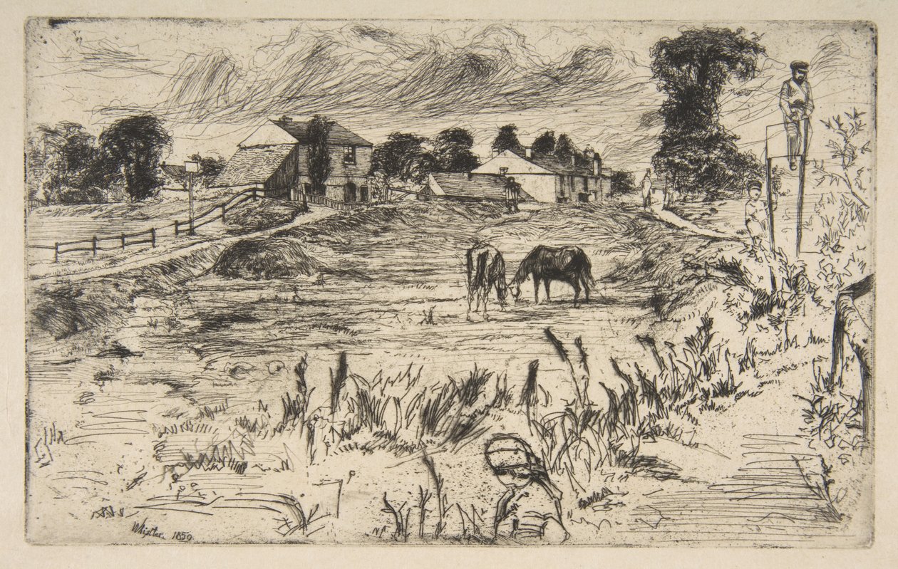 Krajina s koněm (Krajina s koňmi) od James McNeill Whistler