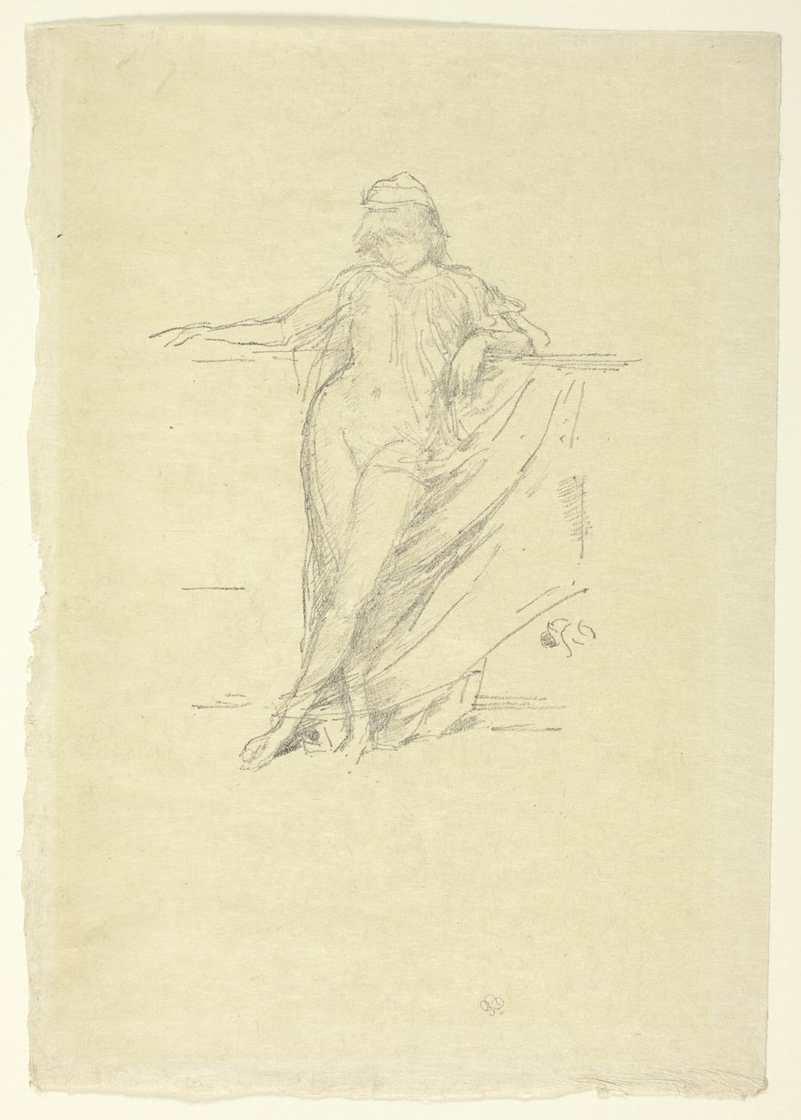 Malá zahalená postava, nakloněná od James Abbott McNeill Whistler