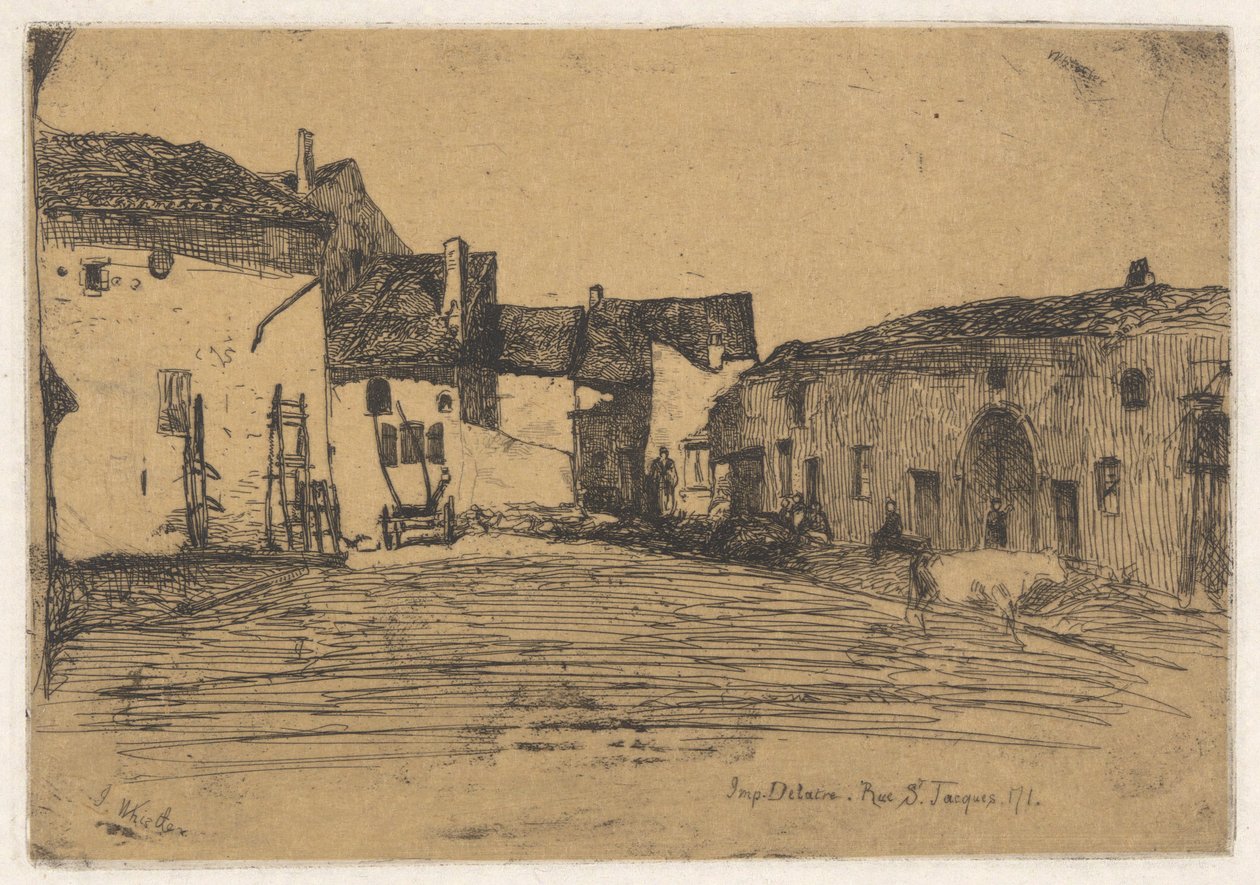 Liverdun, z francouzského souboru (Douze Eaux-Fortes d od James Abbott McNeill Whistler