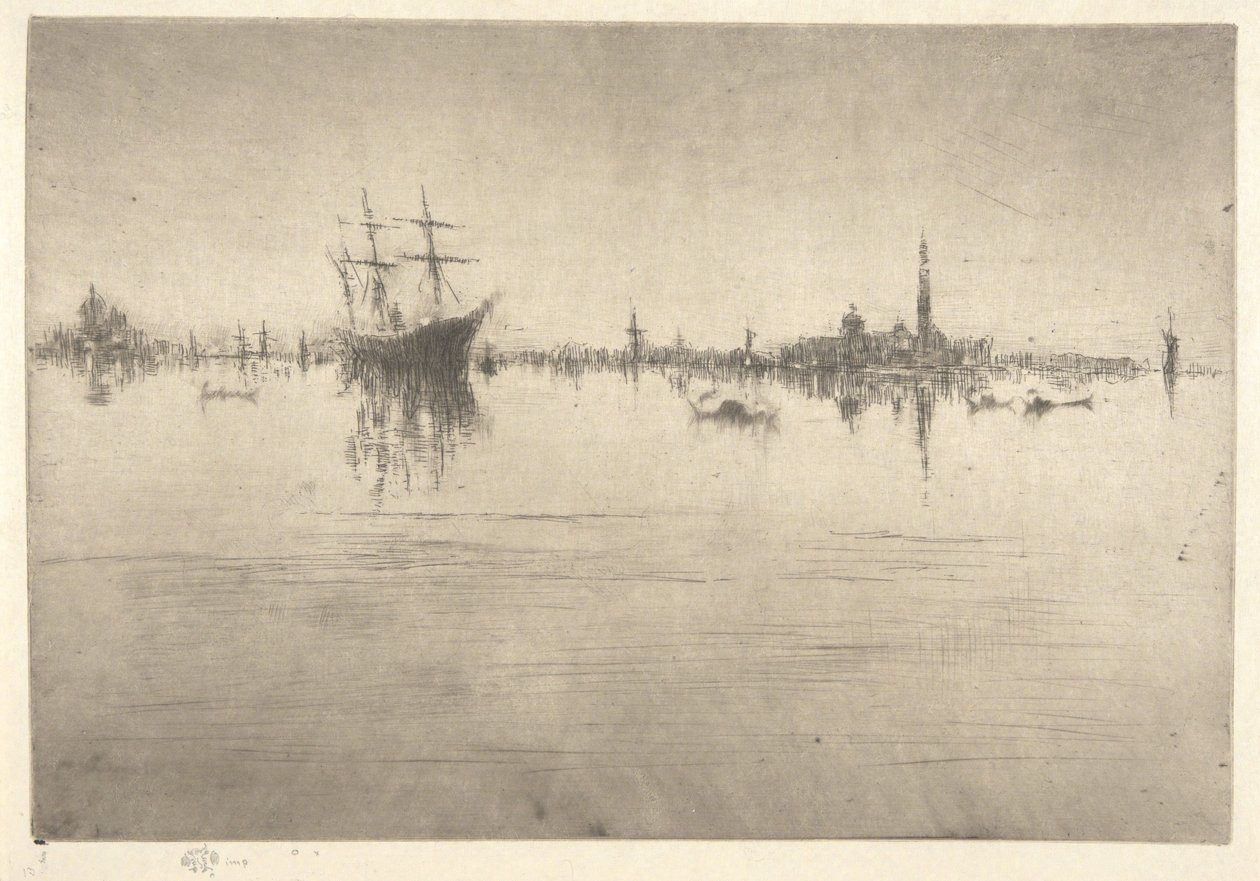 Nokturno, z první benátské série (Benátky, série dvanácti leptů) od James McNeill Whistler