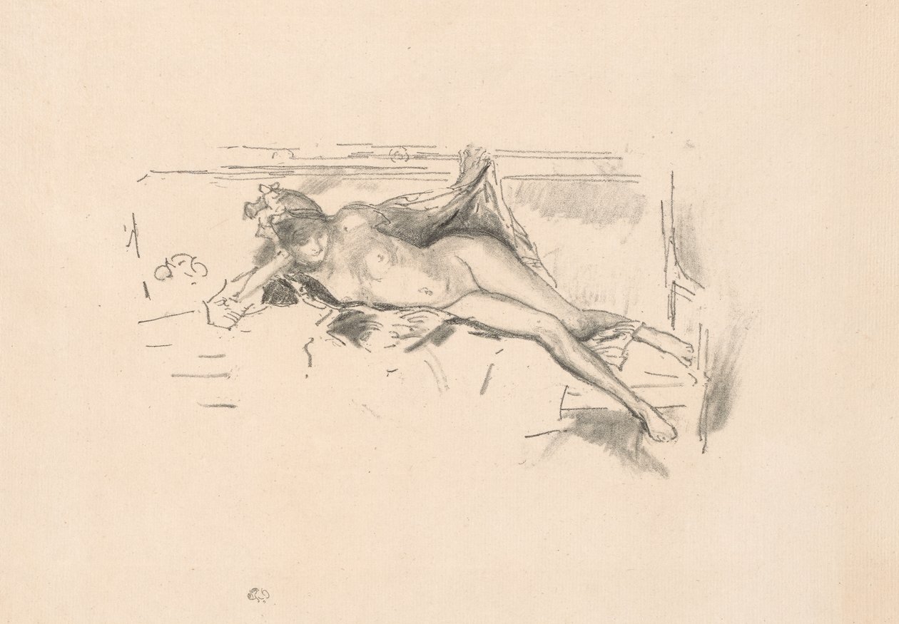 Nahá modelka, ležící od James Abbott McNeill Whistler