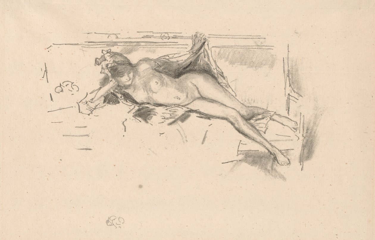 Nahá modelka, ležící od James Abbott McNeill Whistler