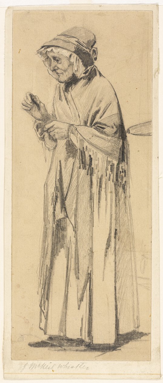 Stará žena v šálu a čepici od James Abbott McNeill Whistler