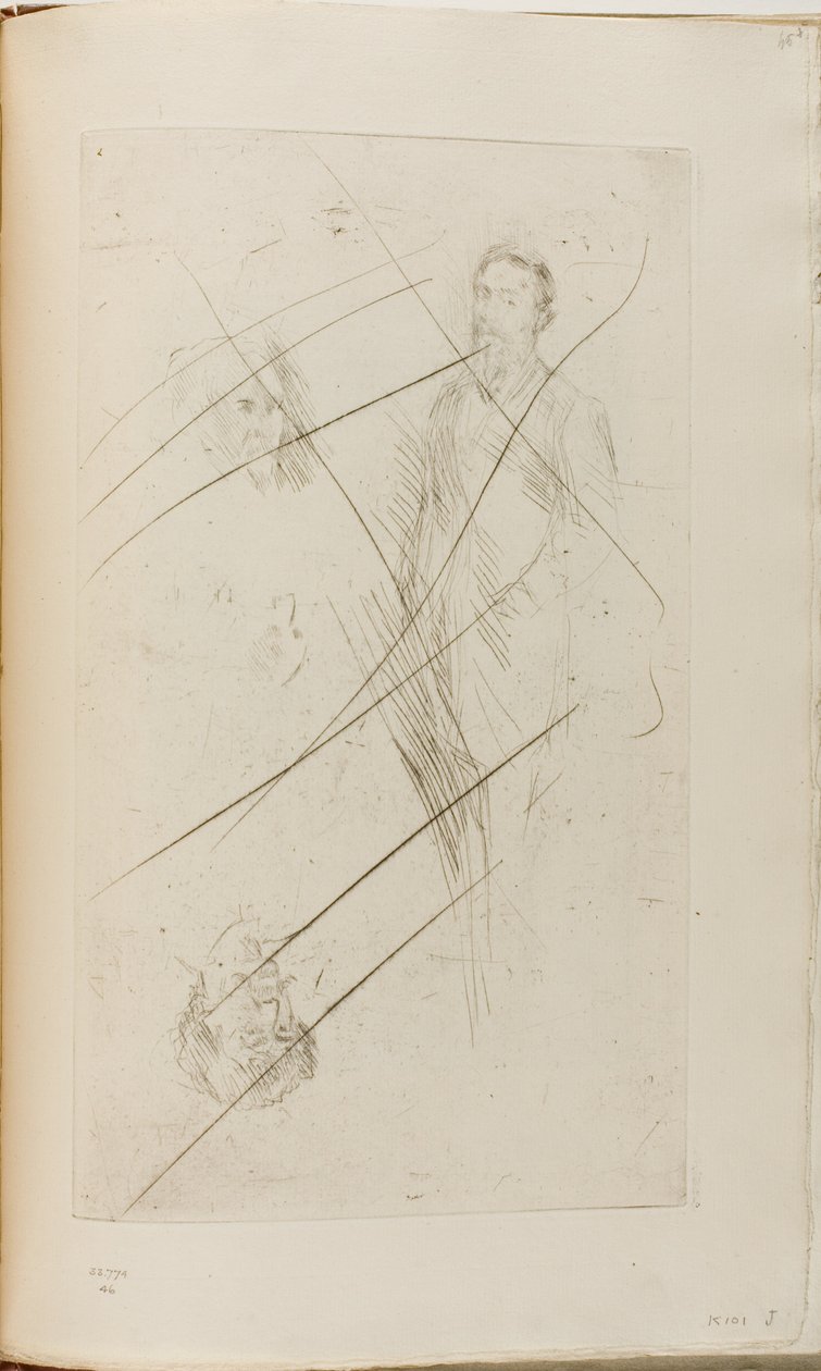 Portrétní skici včetně F.R. Leyland a Whistler od James Abbott McNeill Whistler