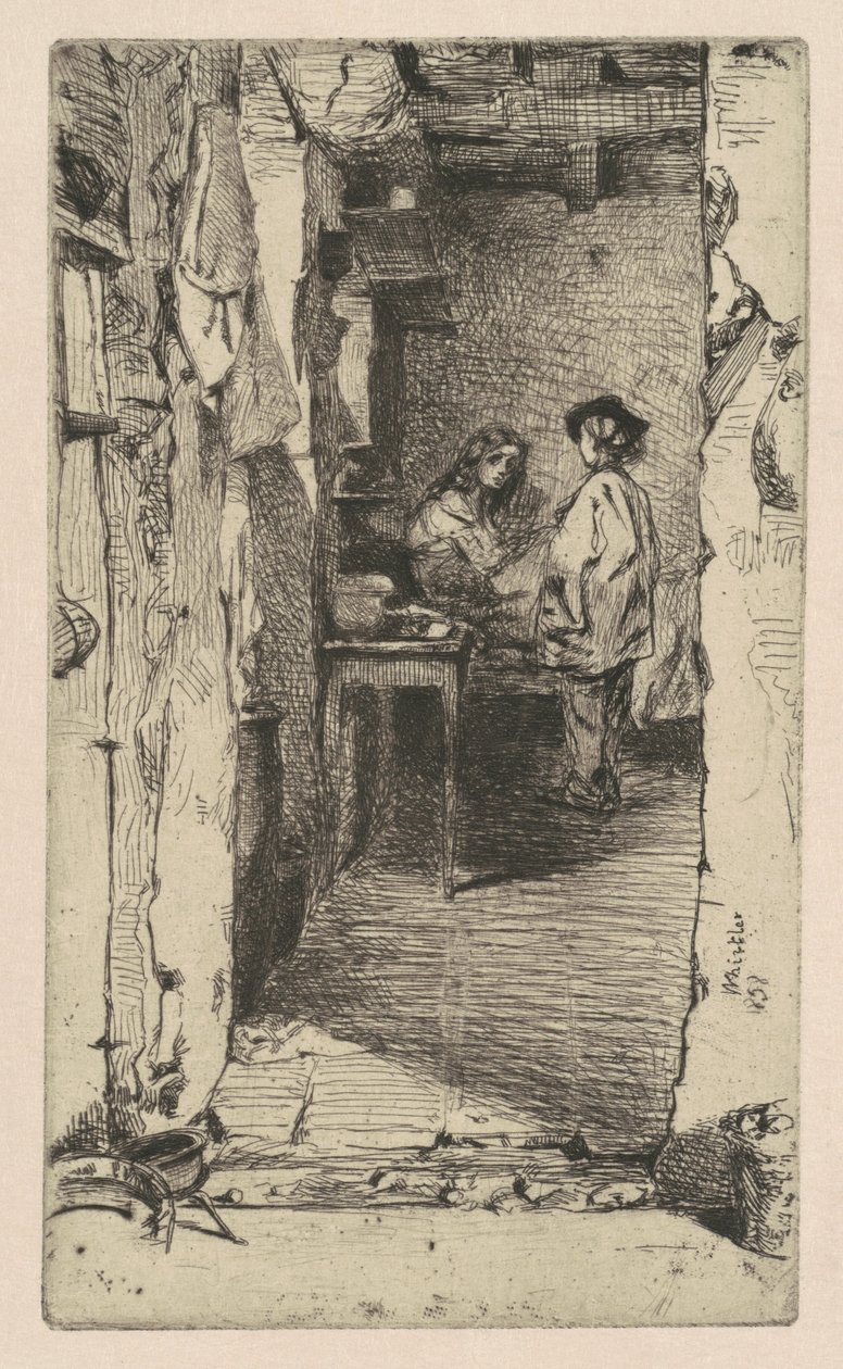 Rag Pickers, Mouffetard District, Paříž od James Abbott McNeill Whistler
