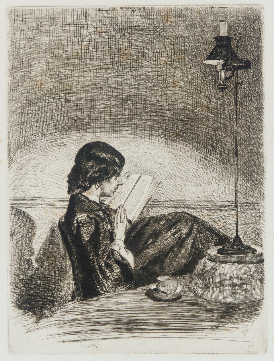 Čtení Lamplight od James Abbott McNeill Whistler
