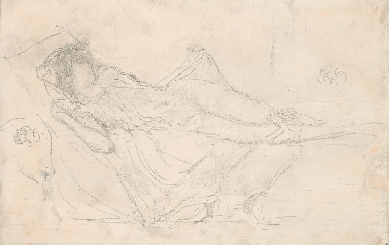 Ležící zahalená postava od James McNeill Whistler